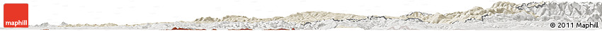 Shaded Relief Horizon Map of Caras-Severin, lighten, semi-desaturated