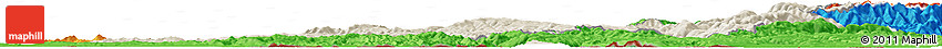 Shaded Relief Horizon Map of Caras-Severin, political outside