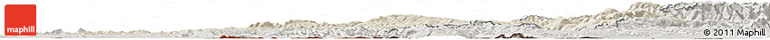 Shaded Relief Horizon Map of Caras-Severin, semi-desaturated