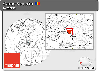 Blank Location Map of Caras-Severin