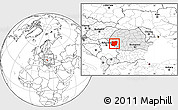 Blank Location Map of Caras-Severin, highlighted country, within the entire country
