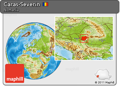 Physical Location Map of Caras-Severin