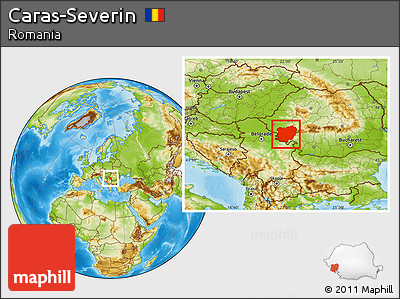Physical Location Map of Caras-Severin