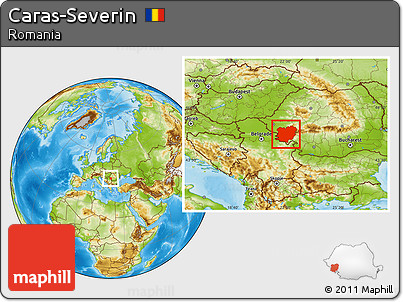 Physical Location Map of Caras-Severin