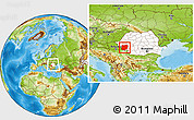 Physical Location Map of Caras-Severin, highlighted country, within the entire country