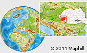 Physical Location Map of Caras-Severin, highlighted country