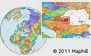 Political Location Map of Caras-Severin, highlighted country