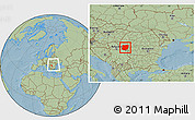 Savanna Style Location Map of Caras-Severin, within the entire country, hill shading