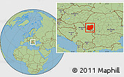 Savanna Style Location Map of Caras-Severin