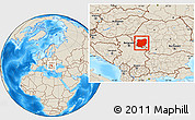 Shaded Relief Location Map of Caras-Severin