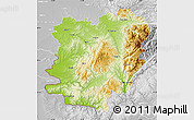 Physical Map of Caras-Severin, lighten, desaturated