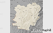 Shaded Relief Map of Caras-Severin, darken, desaturated