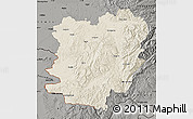 Shaded Relief Map of Caras-Severin, darken, semi-desaturated