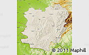 Shaded Relief Map of Caras-Severin, physical outside