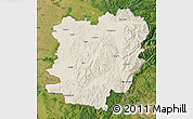 Shaded Relief Map of Caras-Severin, satellite outside