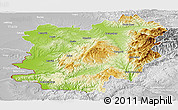 Physical Panoramic Map of Caras-Severin, lighten, desaturated