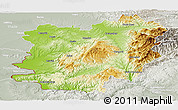 Physical Panoramic Map of Caras-Severin, lighten, semi-desaturated