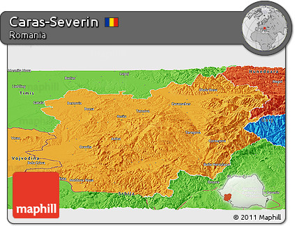 Political Panoramic Map of Caras-Severin