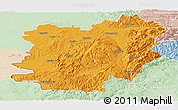 Political Panoramic Map of Caras-Severin, lighten
