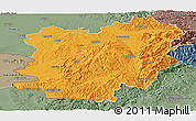 Political Panoramic Map of Caras-Severin, semi-desaturated