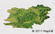 Satellite Panoramic Map of Caras-Severin, cropped outside