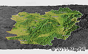 Satellite Panoramic Map of Caras-Severin, darken, desaturated