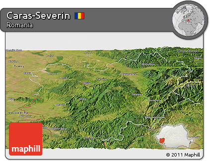 Satellite Panoramic Map of Caras-Severin
