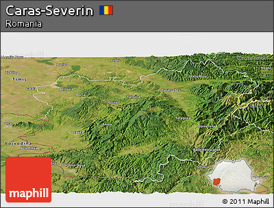 Satellite Panoramic Map of Caras-Severin