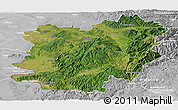 Satellite Panoramic Map of Caras-Severin, lighten, desaturated