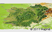 Satellite Panoramic Map of Caras-Severin, physical outside
