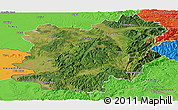 Satellite Panoramic Map of Caras-Severin, political outside
