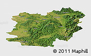 Satellite Panoramic Map of Caras-Severin, single color outside