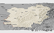 Shaded Relief Panoramic Map of Caras-Severin, darken, desaturated