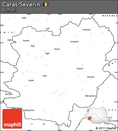 Blank Simple Map of Caras-Severin