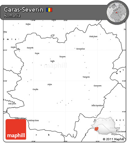 Blank Simple Map of Caras-Severin