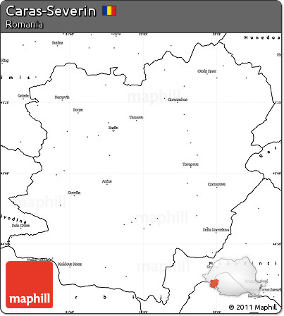 Blank Simple Map of Caras-Severin