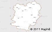 Classic Style Simple Map of Caras-Severin, cropped outside