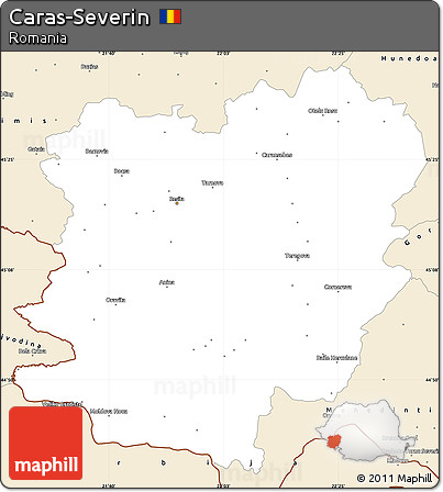 Classic Style Simple Map of Caras-Severin