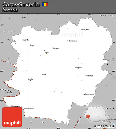 Gray Simple Map of Caras-Severin