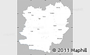 Gray Simple Map of Caras-Severin, single color outside