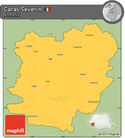 Savanna Style Simple Map of Caras-Severin, cropped outside