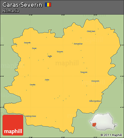 Savanna Style Simple Map of Caras-Severin, cropped outside