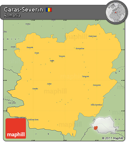 Savanna Style Simple Map of Caras-Severin