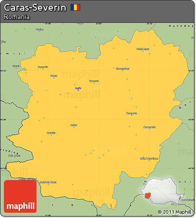 Savanna Style Simple Map of Caras-Severin