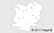 Silver Style Simple Map of Caras-Severin, cropped outside