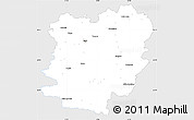 Silver Style Simple Map of Caras-Severin, single color outside