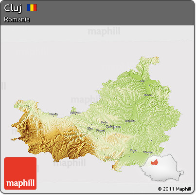 Physical 3D Map of Cluj, cropped outside