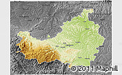 Physical 3D Map of Cluj, darken, desaturated