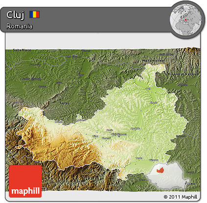 Physical 3D Map of Cluj, darken