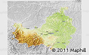 Physical 3D Map of Cluj, lighten, desaturated